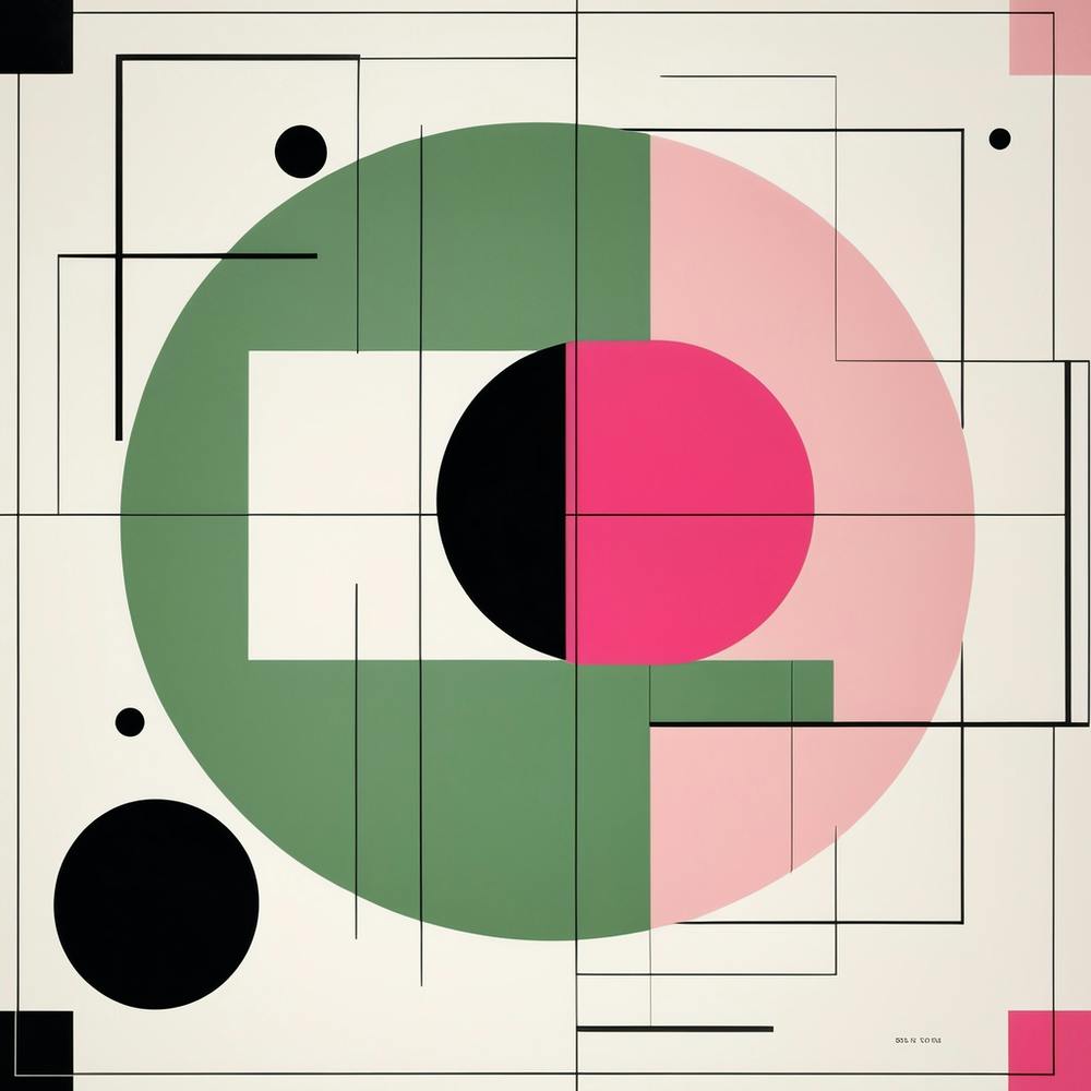 Abstract Painting - Green and Pink