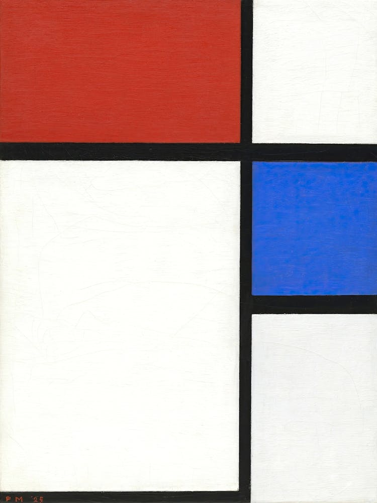 Composition No II with Red and Blue (1929), Piet Mondrian