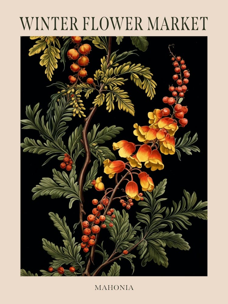 Mahonia 1 Winter Flower Market Poster