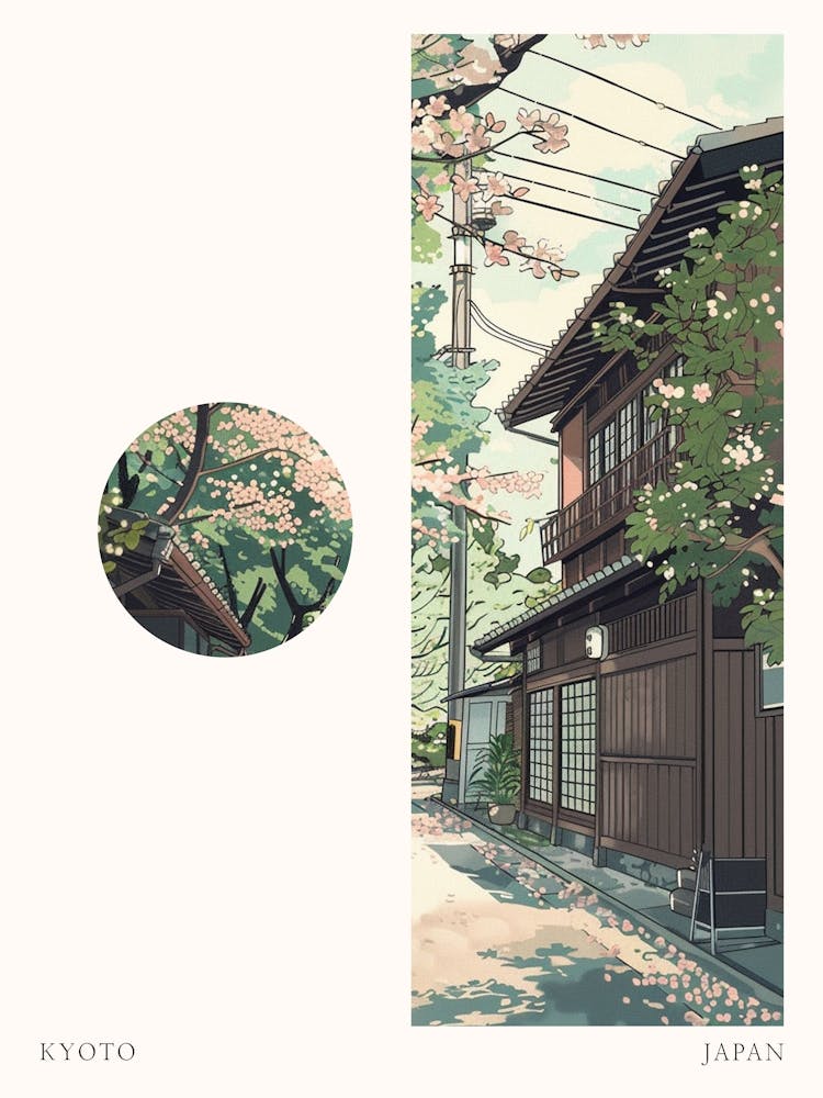 Kyoto Japan 2 Cut Out Travel Poster