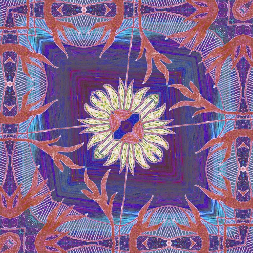 White flower mirror