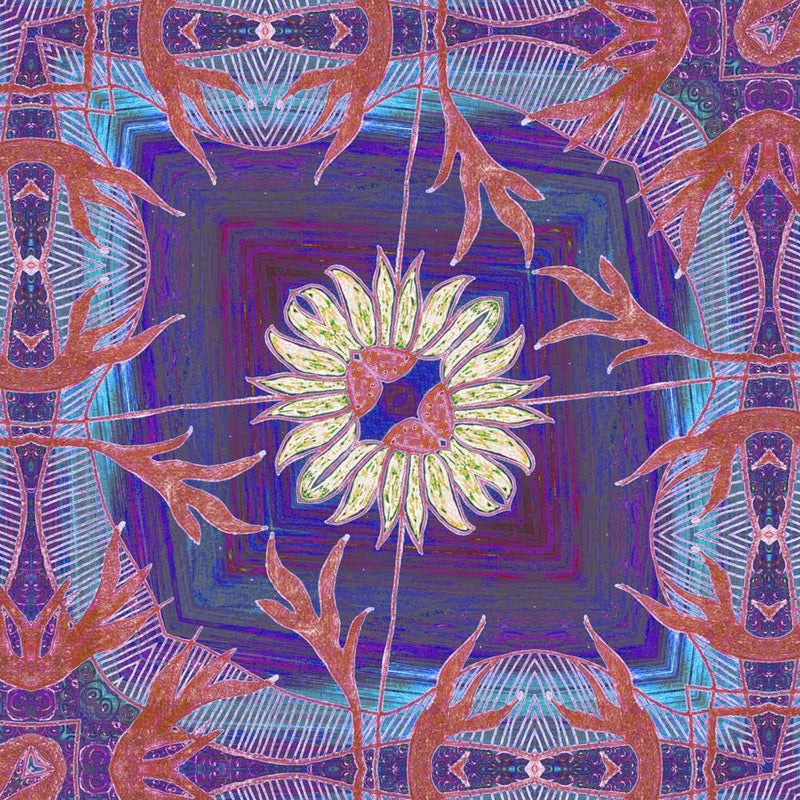 White flower mirror