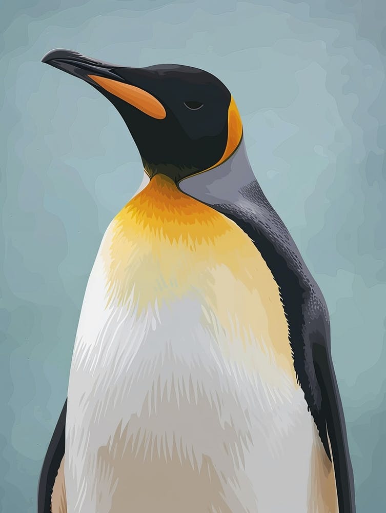 Emperor Penguin Livingston Island Minimalist Illustration 1