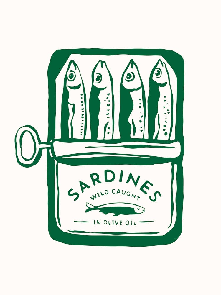Green Sardines Kitchen Poster