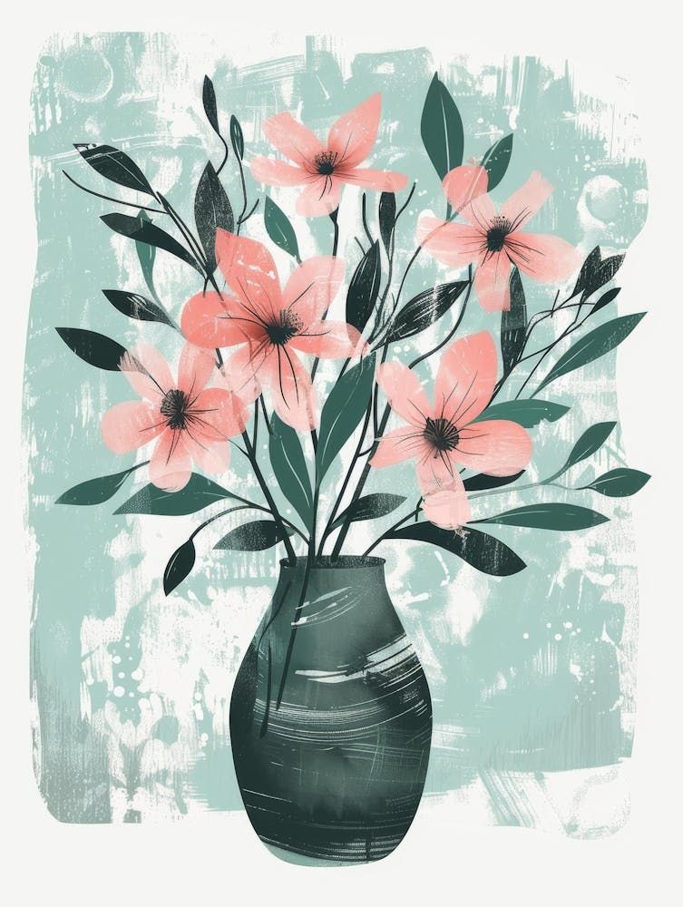 Pink Flowers In A Vase 15