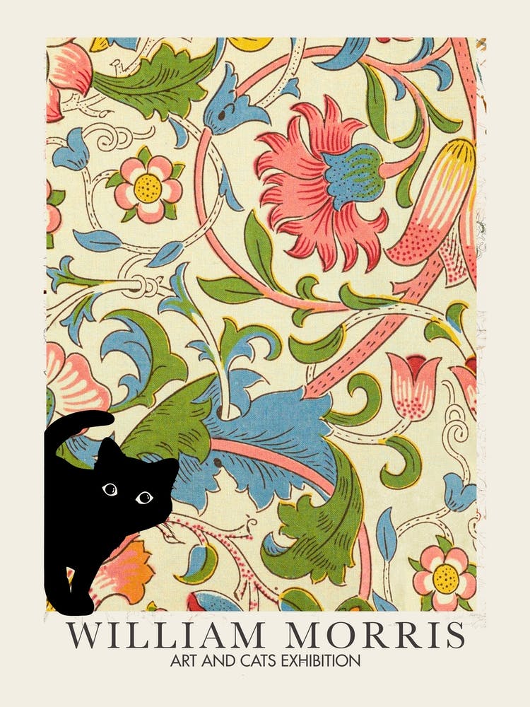 William Morris Peekaboo Cat Lodden 3 Flower Botanical