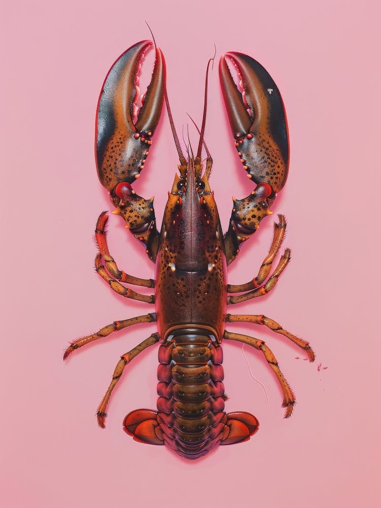 Lobster On Pink Background 2