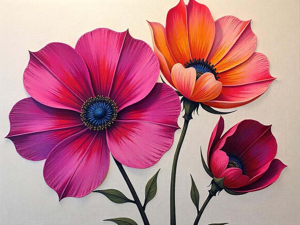Trois Fleurs de Cosmos