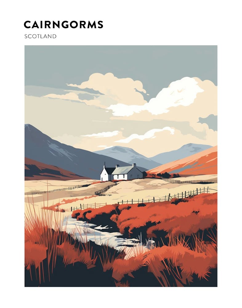 Cairngorms National Park Scotland 4 Hiking Trail Landscape Poster