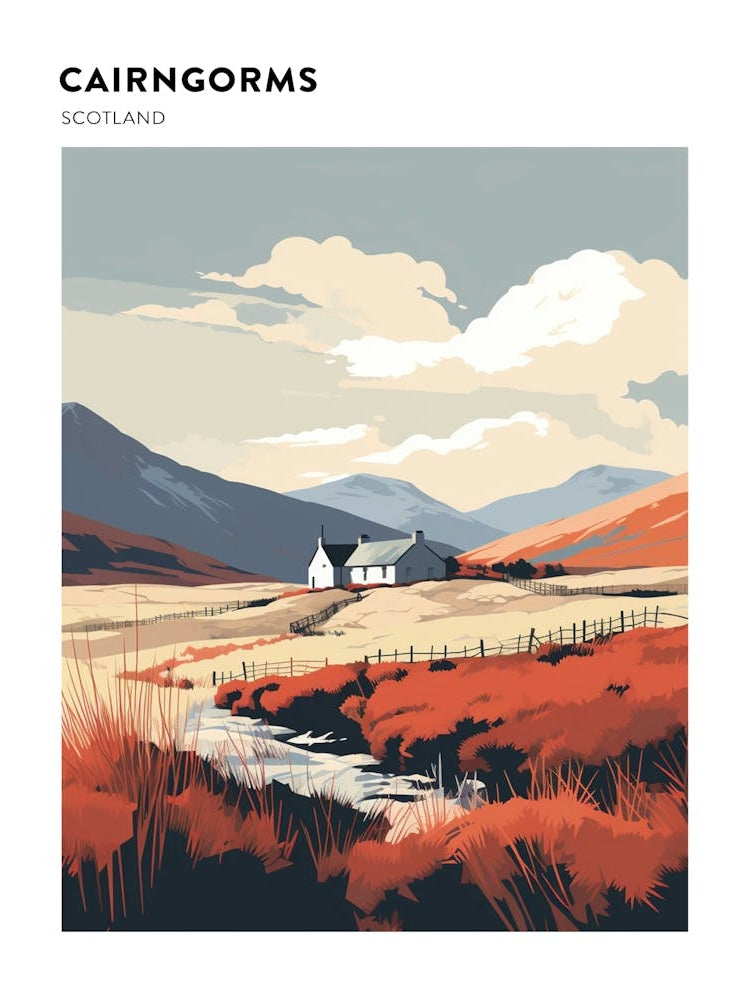 Cairngorms National Park Scotland 4 Hiking Trail Landscape Poster