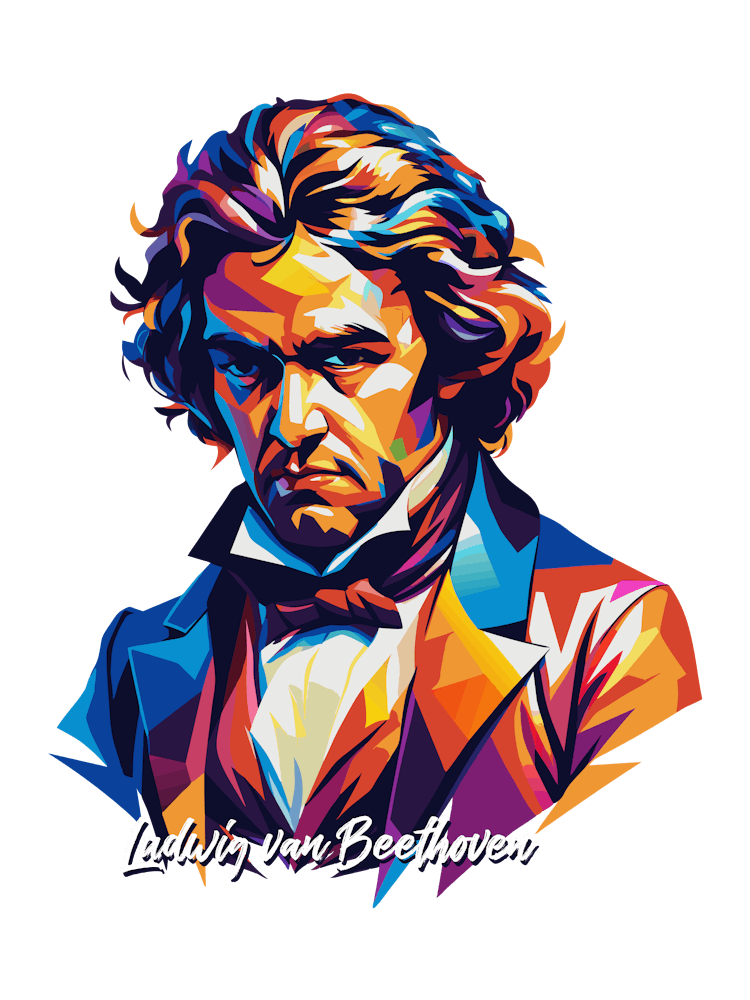Ludwig Van Beethoven 02 Portrait WPAP Pop Art
