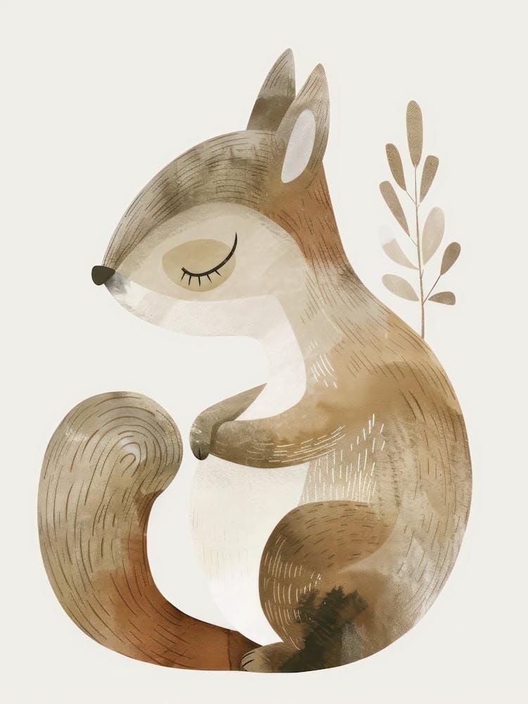 Charming Nursery Kids Animals Squirrel 1