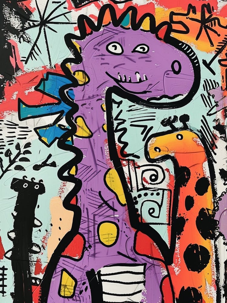 Abstract Dinosaur Graffiti Style Painting 4
