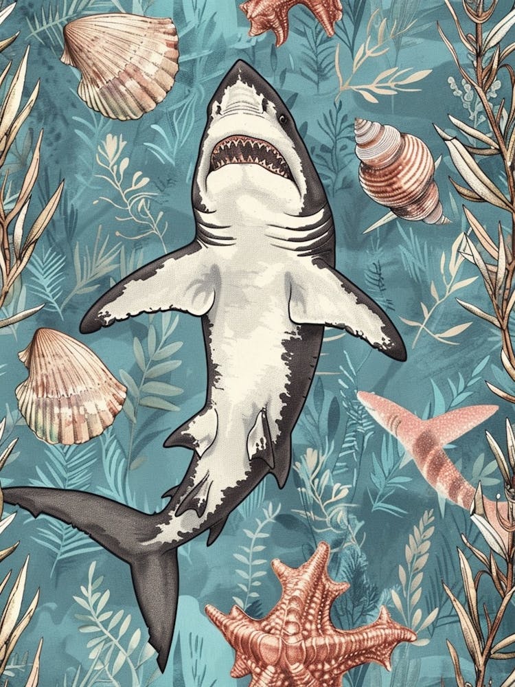 Blue Bigeye Thresher Shark Watercolour