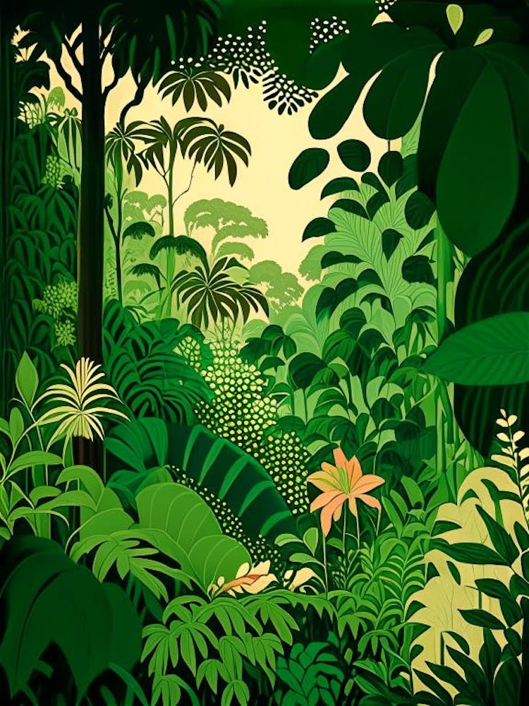 Jungles majestueuses 5 Inspiré de Rousseau