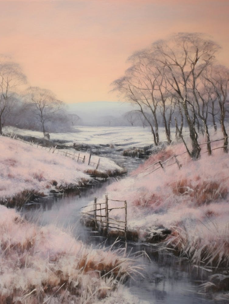 Dreamy Winter Painting Northumberland National Park United Kingdom 4