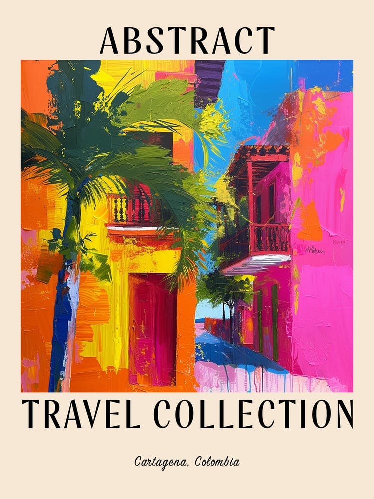 Abstract Travel Collection Poster Cartagena Colombia 1