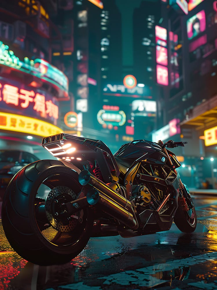 Motorcycle In A City 1