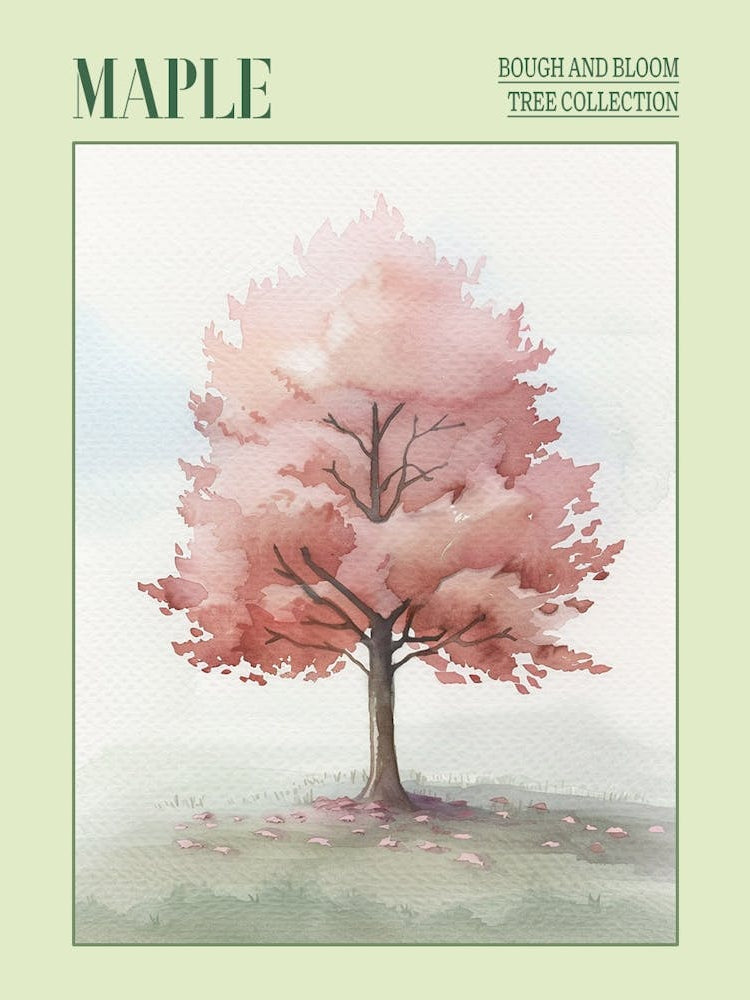 Maple Tree Atmospheric Watercolour Painting 4 Poster