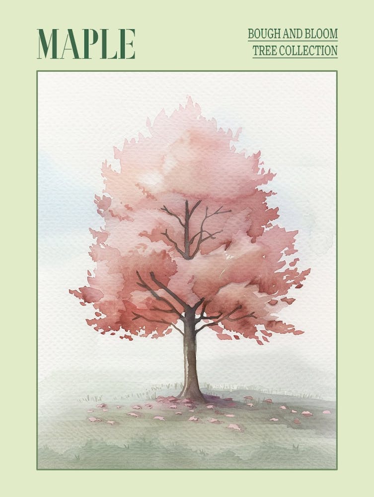 Maple Tree Atmospheric Watercolour Painting 4 Poster