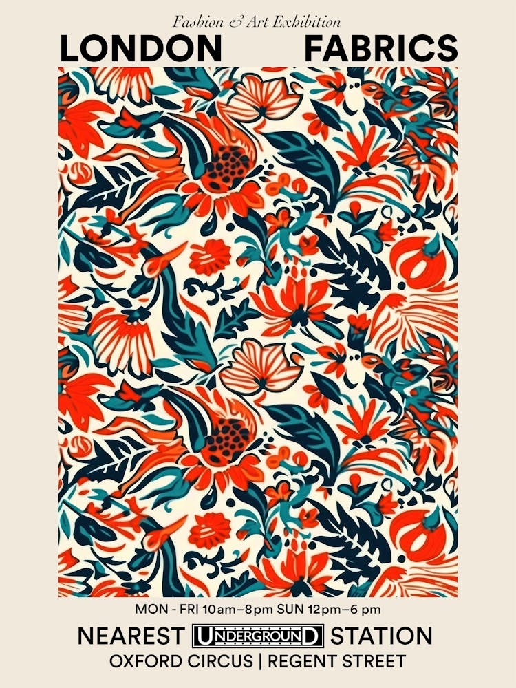 Poster Petals Tango London Fabrics Floral Pattern 1