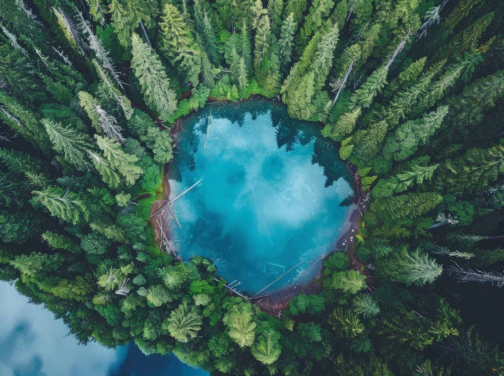 Aerial View Of A Lake