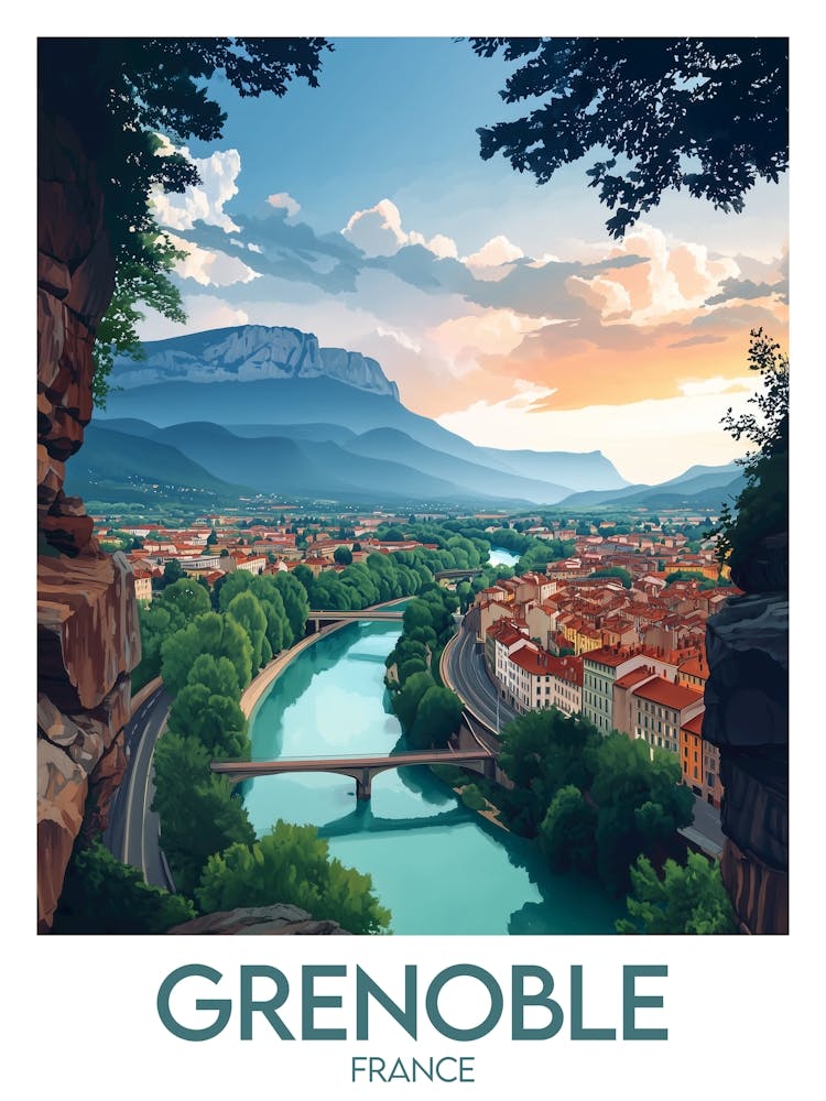 Affiche de voyage Grenoble