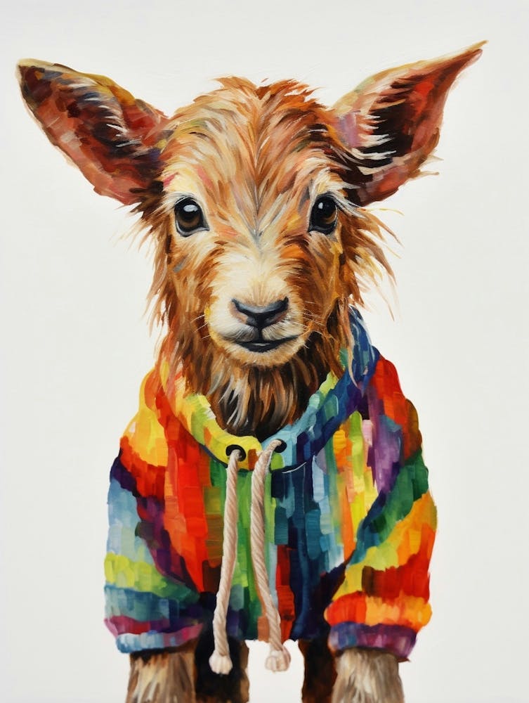 Baby Animal Wearing Sweater Goat 4