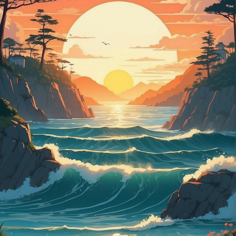 Sunset Over The Ocean