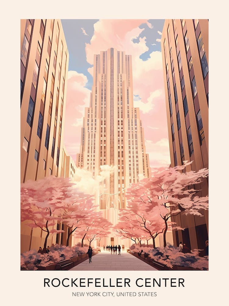 Rockefeller Center New York City United States Travel Poster