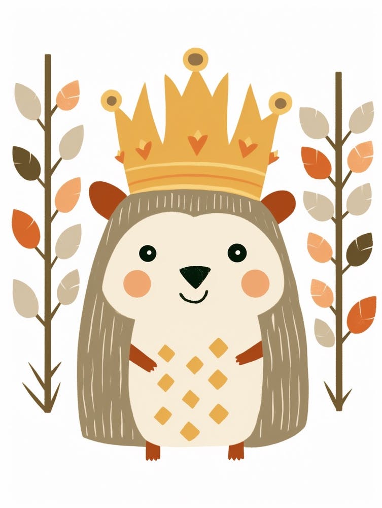 Little Hedgehog 3 Wearing A Crown