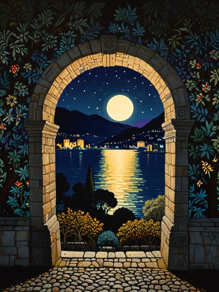 Moonlight Over Lake Como