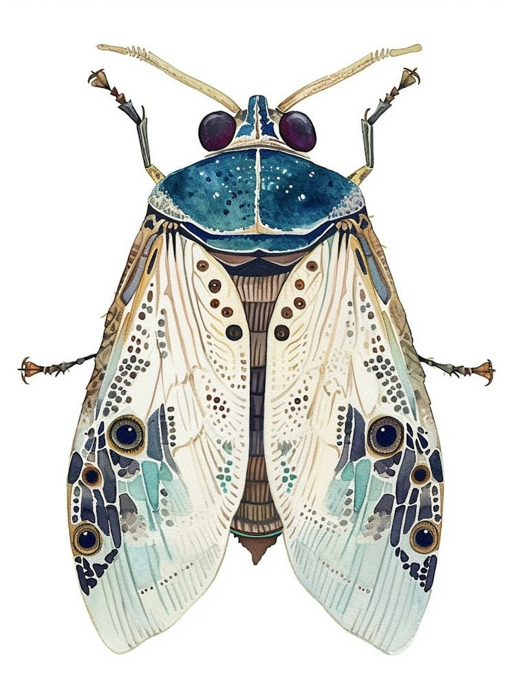 Colourful Insect Illustration Leafhopper 4