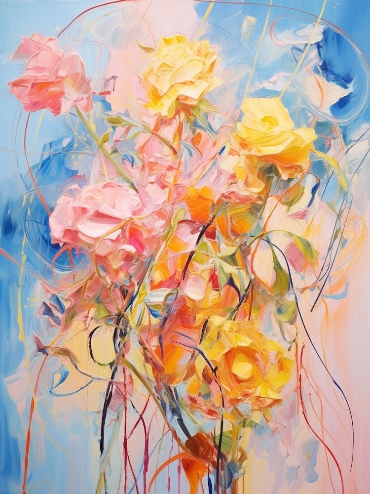 Abstract Flower Painting Rose 4