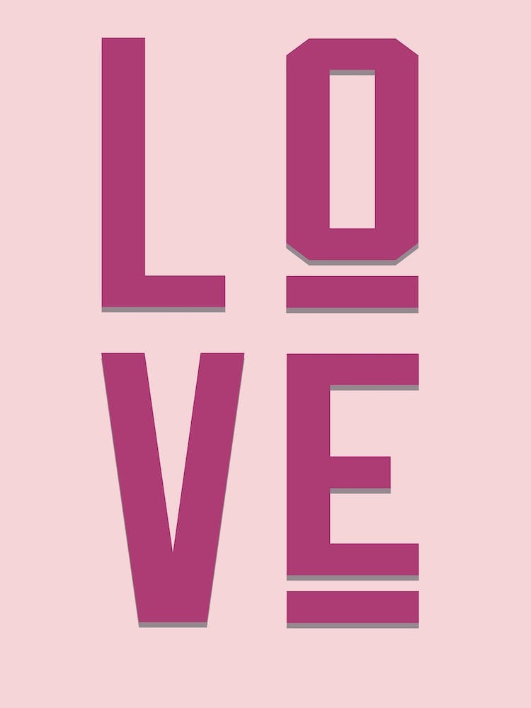 Love Pink Quote Typography