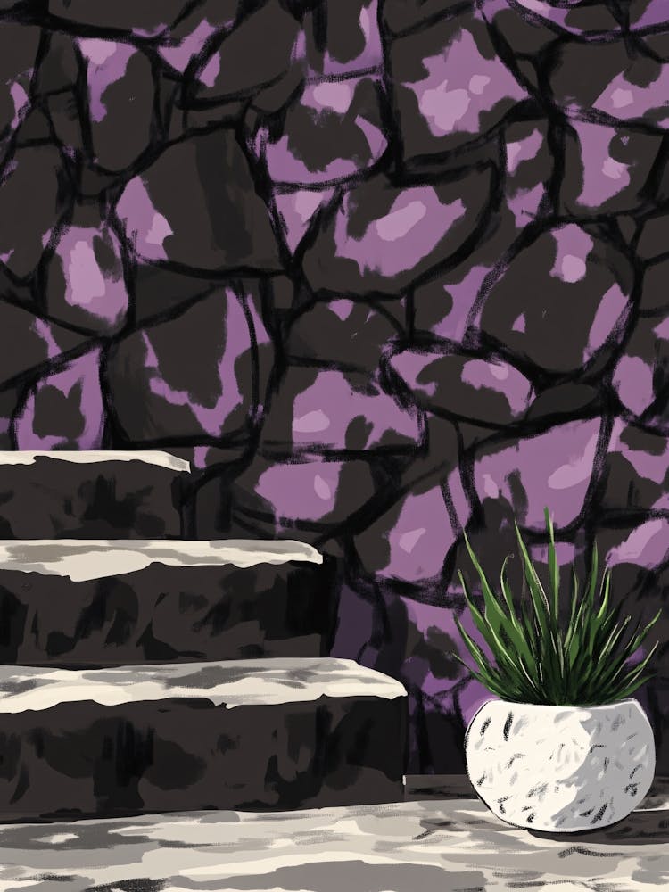 Purple Stone Wall