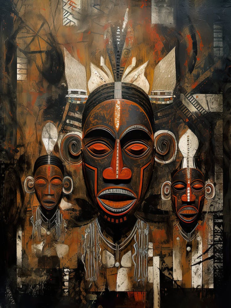 Savanna Reverie: Masked Reflections of Africa