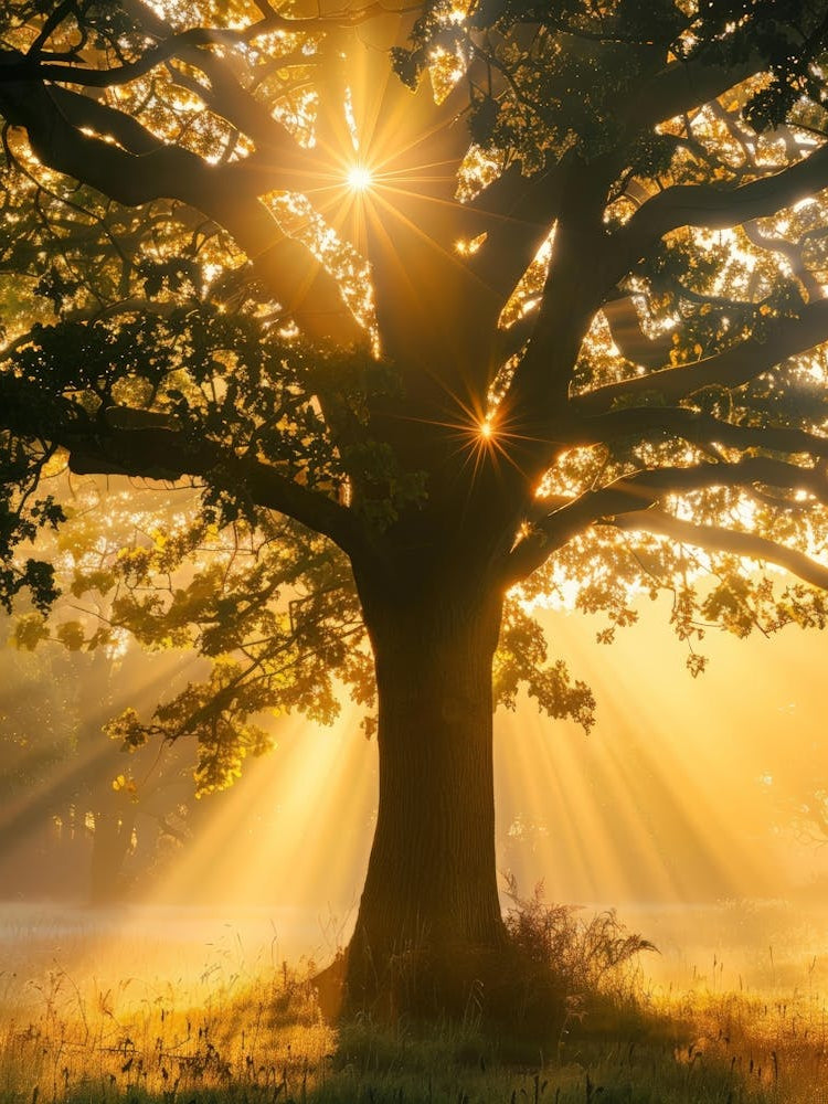 Sunbeams Through A Tree