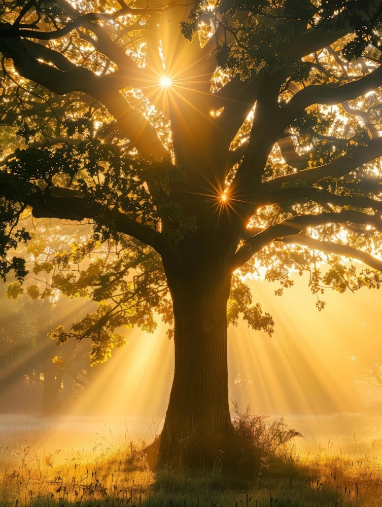 Sunbeams Through A Tree