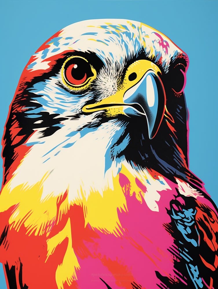 Andy Warhol Style Bird Falcon 5