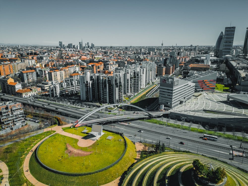 Milan Impression Paysage Urbain. Art Urbain Italie. Parco del Portello -