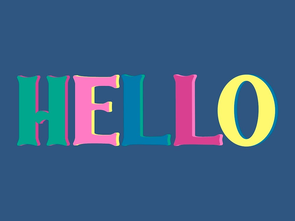 Hello Blue Typography