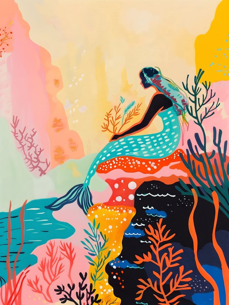 Matisse Inspired, Mermaid, Fauvism Style