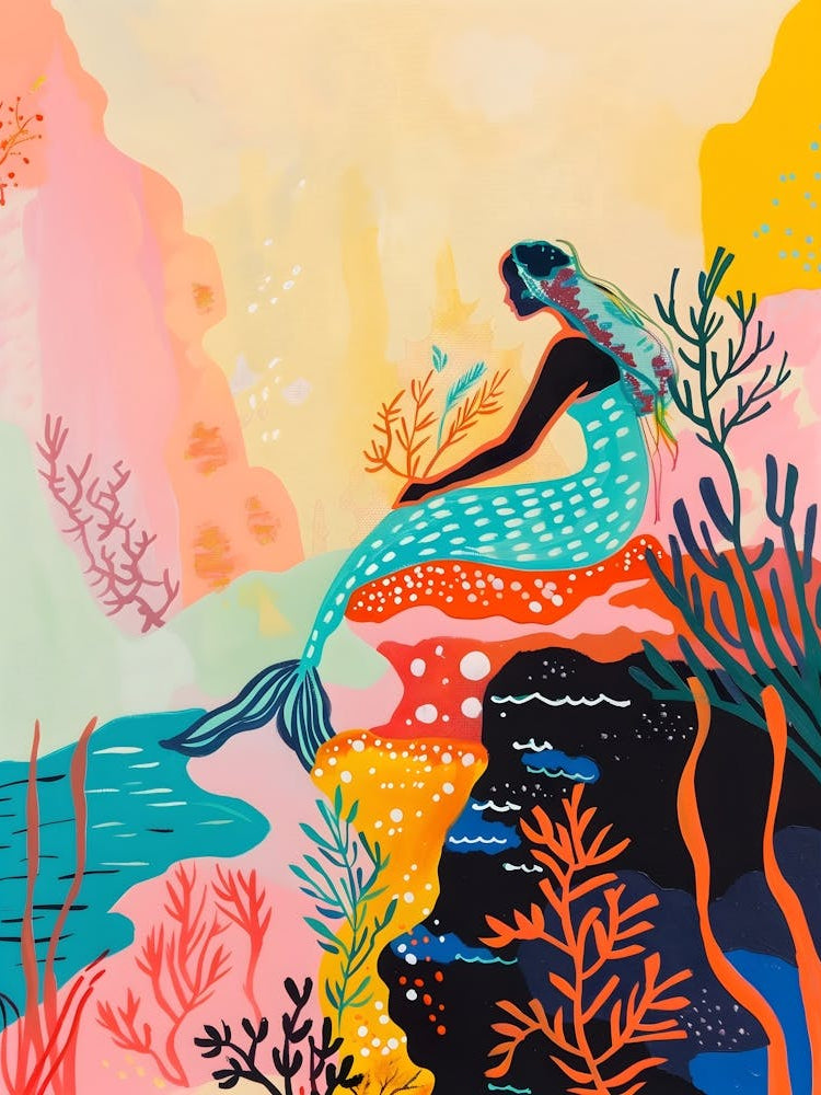 Matisse Inspired, Mermaid, Fauvism Style