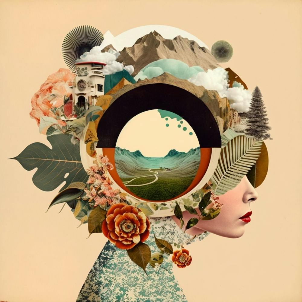 Girl With Flowers In Her Head