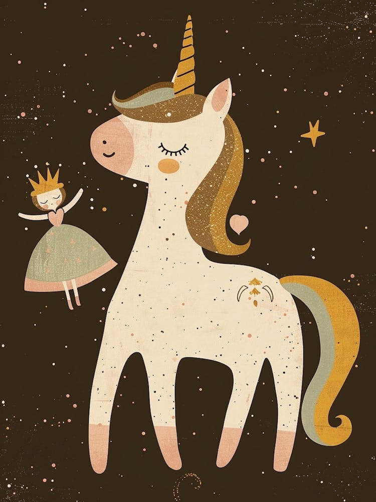 Unicorn & A Princess Muted Pastels