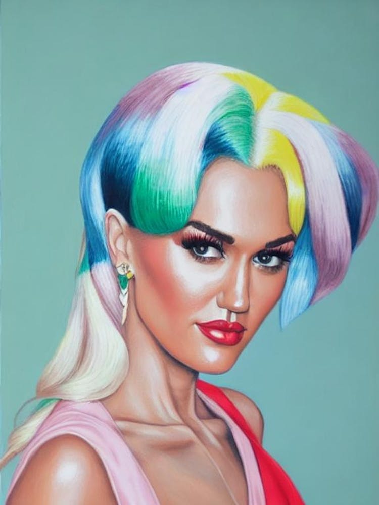 Gwen Stefani Colourful Illustration