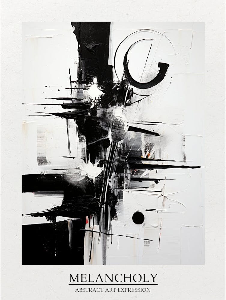 Melancholy Abstract Black And White 4 Poster