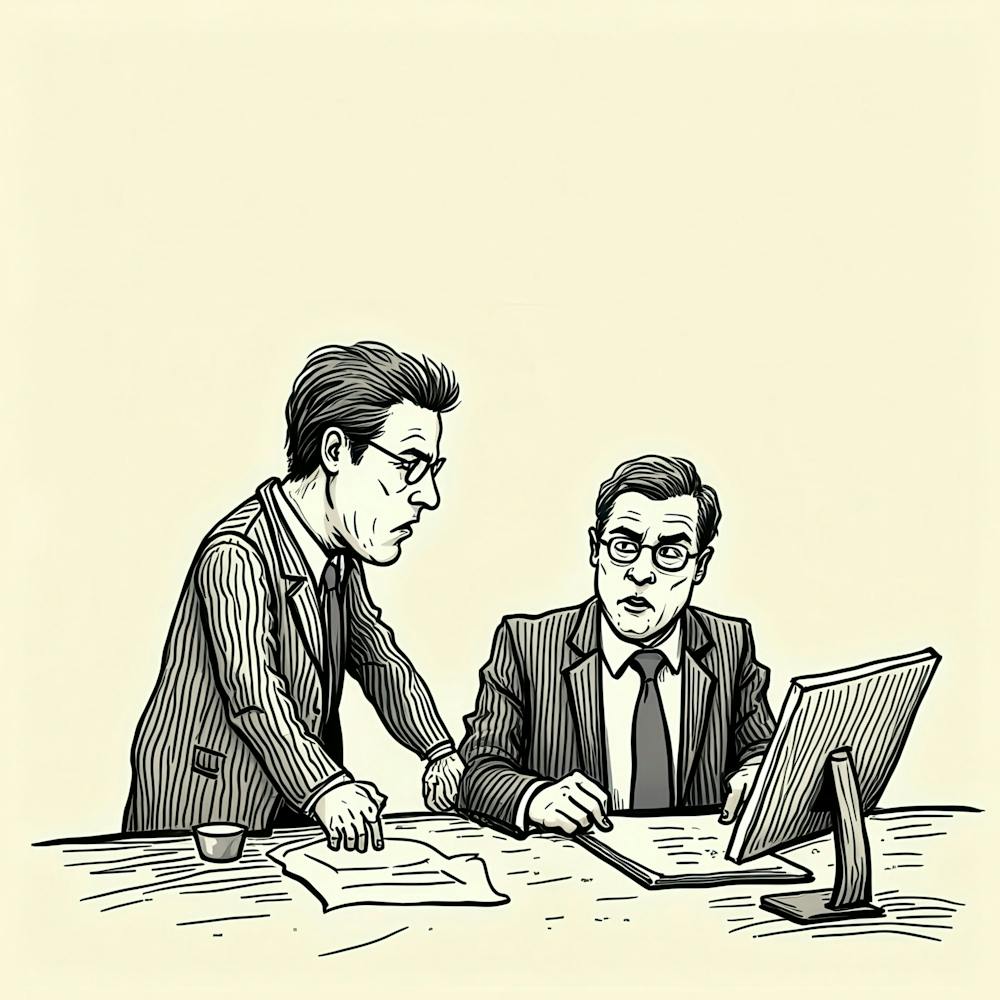 Two Businessmen Looking At A Computer