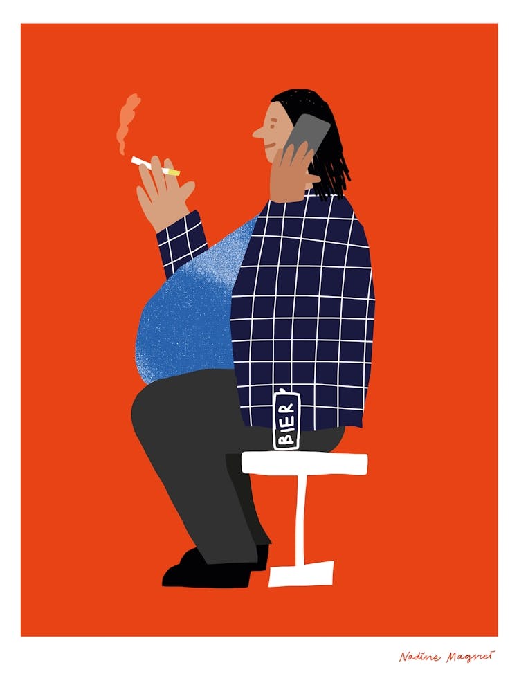 Man Smoking Beer Print